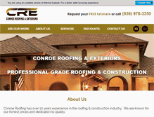 Tablet Screenshot of conroeroofing.com